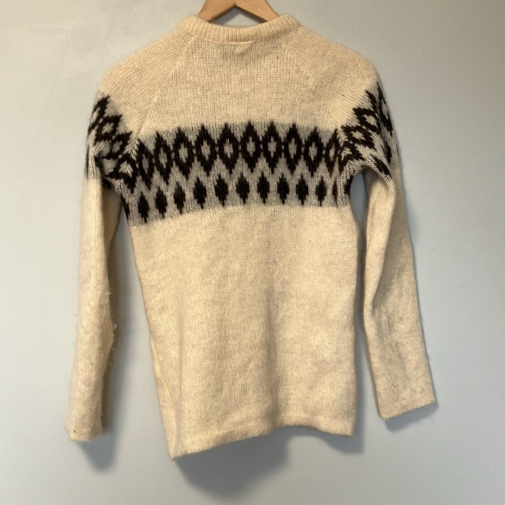 Icewear Iceland pure icelandic wool Cream and Black fair isle Zip Up cardigan - Picture 5 of 5